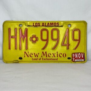VINTAGE 1992 New Mexico Los Almos License Plate # HM 9949